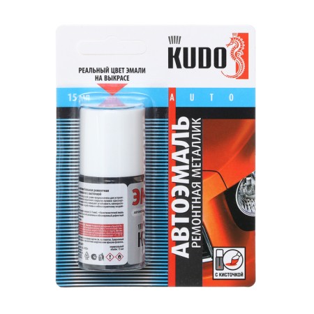Enamel Kudo car repair with a brush "Hyundai D01 Black" metallic, 15 ml