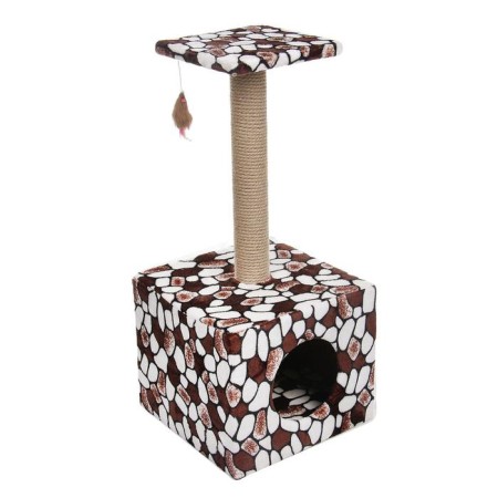 Cat House with Cube Cube, with a site and a toy, 35 x 30 x 85 cm, a mix of flowers-6