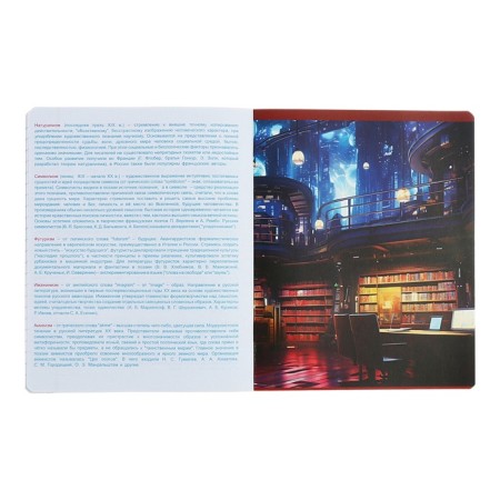 Notebook “World of the Future”, 48 sheets in a ruler, “Literature”, coated cardboard, metallized paint, OFSET block-6