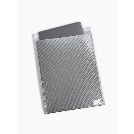 Package pipe packet, with a valve and an adhesive layer, 40x50+4 cm, p/e, 3 layers, metallizir-4