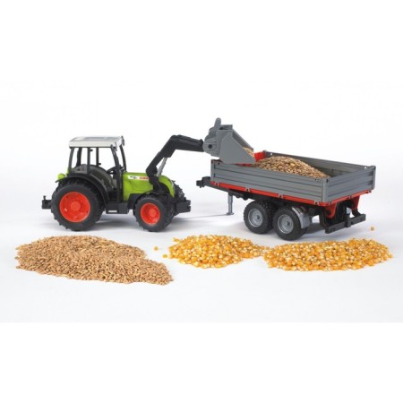 Claas Nectis 267 F Tractor, with a loader and trailer-3