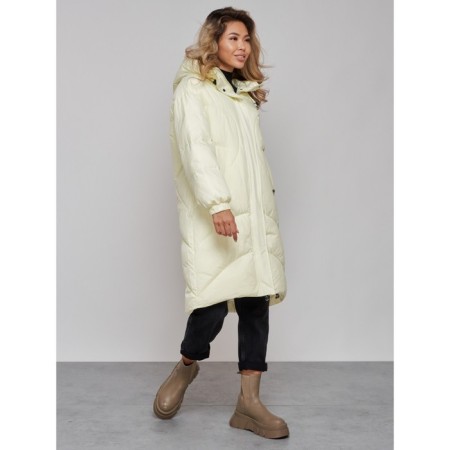 Coat insulated winter female, size 50, color light yellow-1