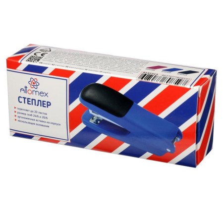Stapler No. 24/6 and 26/6 by 20 sheets, Devente Neon Plastic case, 2 types of fastening, anti -slip base, black-2