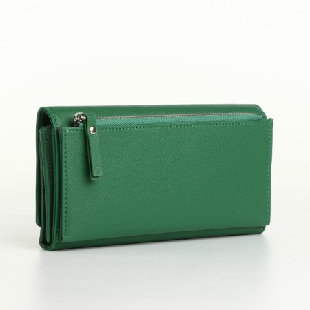 Women's wallet on magnets, green color-1