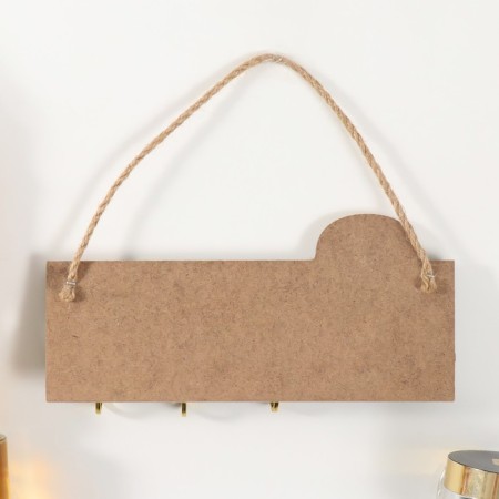 Hooks decorative wood "Love. Abstraction. Rainbow" Black with gold 20x9.3 cm-3