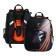 School backpack 38 x 30 x 16 cm, ergonomic back, Stavia "Super Car", black/orange