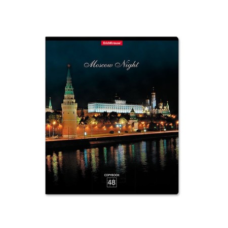 Notebook of 48 sheets in the Erichkrause Moscow Night cage, cover coated cardboard, offset unit, whiteness 100%, mix-3