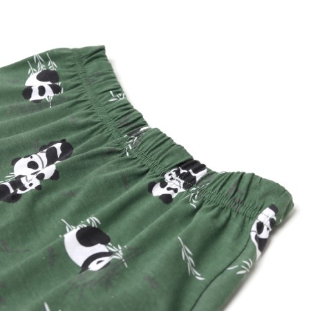 Female home set (T -shirt, shorts) "Panda", white/green color, size 52-3