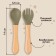 A set of children's cutlery, fork and spoon M&B (silicone, bamboo), green
