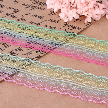 Capricon lace "Rainbow Light", 50 mm × 10 ± 1 m, color colorful №2-1
