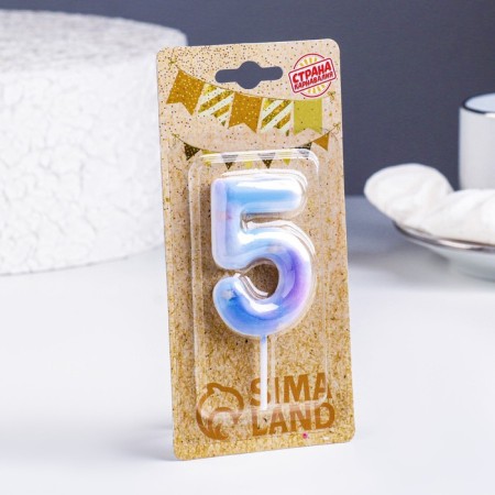 Candle in the cake on the spawning of "Starfall", the number 5, 5.5 cm-1