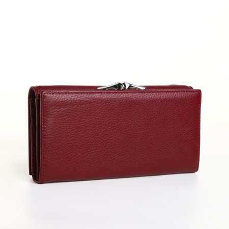 Women's wallet on a magnet, burgundy color-1
