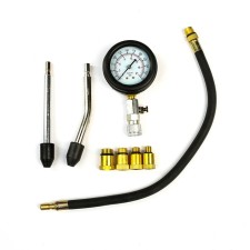A compressometer for gasoline engines with a set of adapters in a case