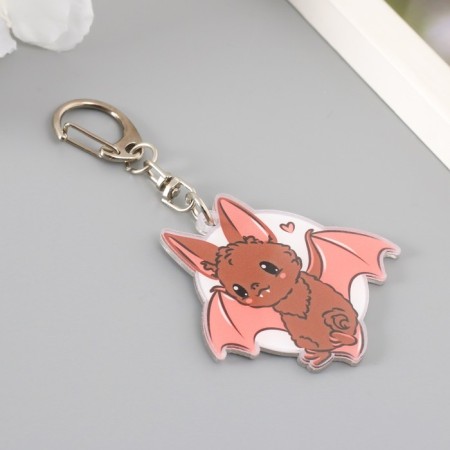 Acryl keychain "Bat mouse against the background of the moon" 5.5x5 cm-1
