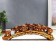Polystone souvenir "Seven elephants on a tusk with patterns and rhinestones" 9x28x5.5 cm