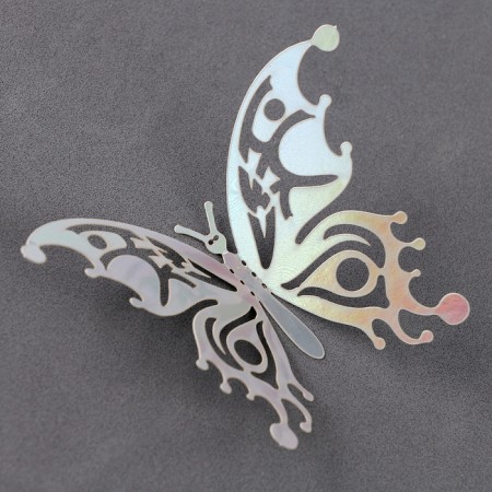 Set for decorating "Butterflies", set 12 pcs, color holography silver-2