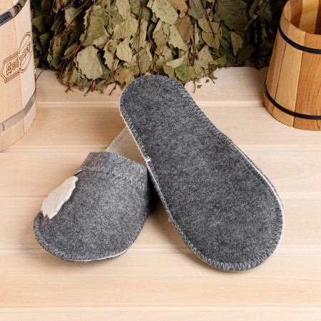 Slips for the bath "Leaflet" Gray, felt-1