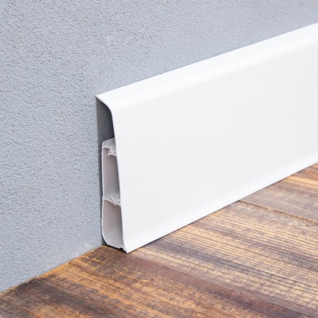 Floor skirting board 85mm 2.2m "decoration", 001-g white glossy