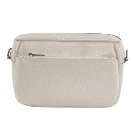 Bag women, genuine leather, white 19x6x12 cm-1
