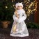 Snow Maiden "In a clutch with fur bombs" 43 cm, silver-white