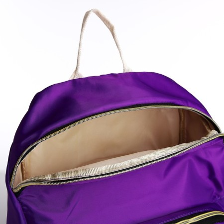 A backpack with a zipper, purple color-3