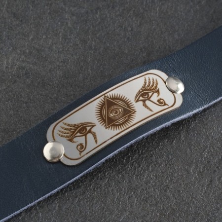 Anti-Glaz Bracelet, genuine leather, steel-5