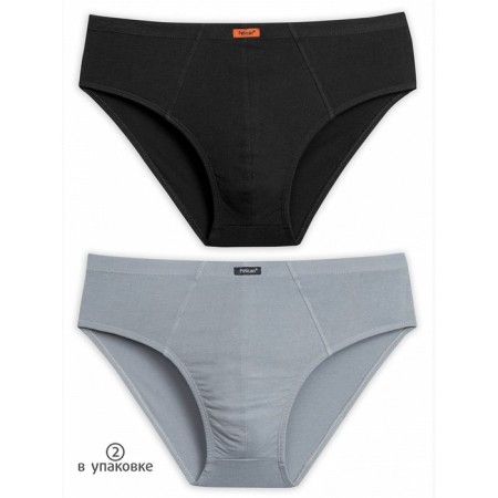 Men's panties, size XL, gray, black, 2 pcs-1