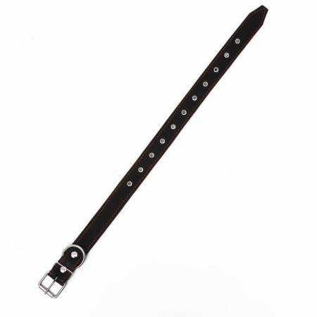 Leather collar on synthetic winterizer, dimensionless, 71 x 3.5 cm, Osh 29-62 cm, black-2