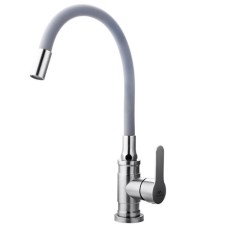 Fashun A54401-12 kitchen mixer, single-legged, flexible spout, stainless steel, gray