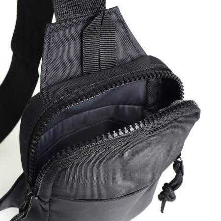 Slong bag from textiles, black color-3