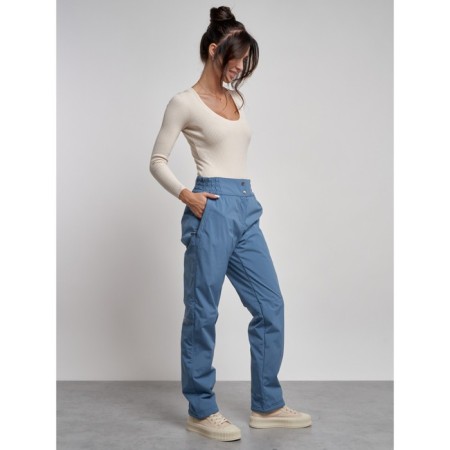 Warmed female trousers, size 48, blue color-14