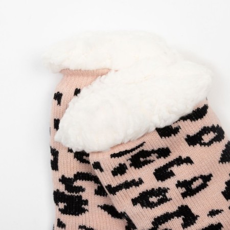 Women's socks with fur inside, pink color, rr 23-25 ​​(shoe rr 36-40)-1
