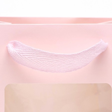 Gift package, with a window, 20 x 15 x 10 cm, pink 1pc.-2