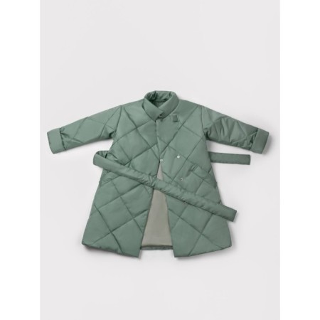 Пальто стёганое для девочек AmaroBaby TRENDY, рост 116-122 см, цвет фисташковый-12
