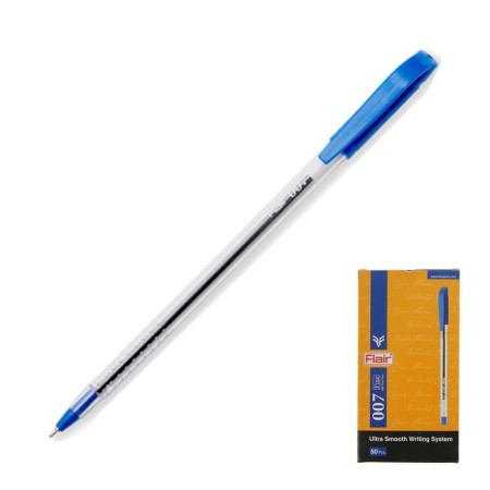 Ballpoint handle Flair 007, node igla 0.5 mm, oil base, notch in the grip zone, blue rod