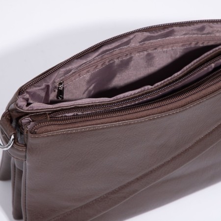 Cross-Bodi Bag on a zipper, brown color-6