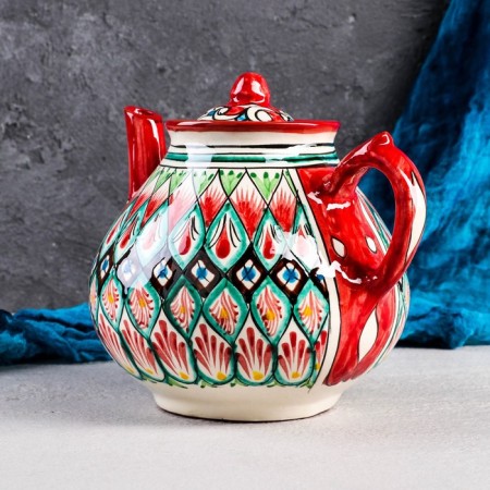 Rishtan ceramics "Patterns", 1600 ml, red-1