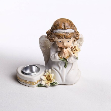 Souvenir Polystone SPRAGE "Angel in a dress, with Lily" MIX 6.5x6.5x3.4 cm-5