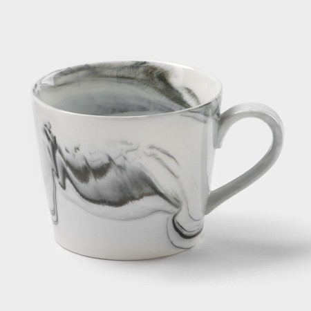 A set of ceramic mugs on a metal stand “Marble”, 6 objects: 390 ml, color gray color-1