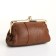 Cosmetic bag, 3 departments, outer pocket, brown color
