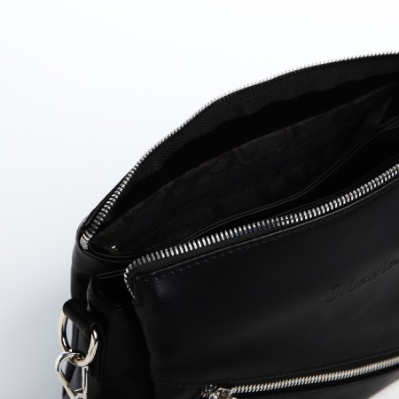 Bag Cross-Bodi with a zipper, black color-5