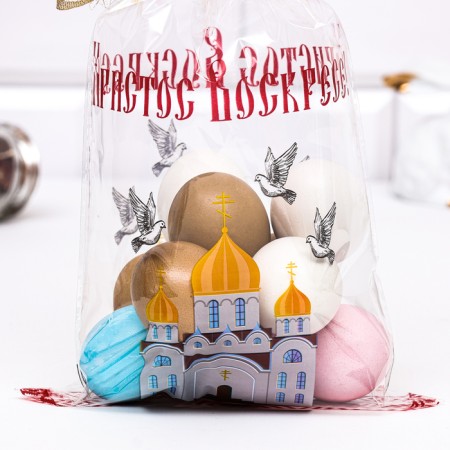 Gift package "Church with pigeons", 20 x 35 cm, 25 μm-1
