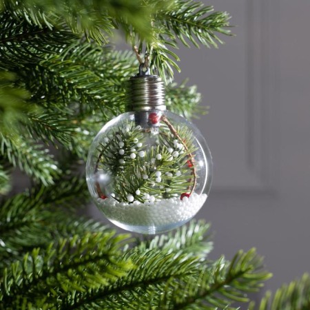 Christmas ball "spruce branch", batteries, 1 LED, glow warm white-1