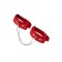 The fetters of mini Pecado BDSM, with rounded corners, genuine leather, red