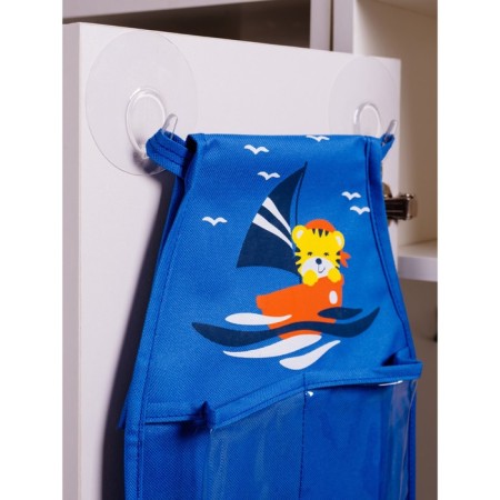 Pockets in the kindergarten "Tigerok", for a children's locker, 83x24 cm, blue-8
