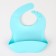 Set for feeding: bib, plate on a suction cup, spoon, crumb, I, blue