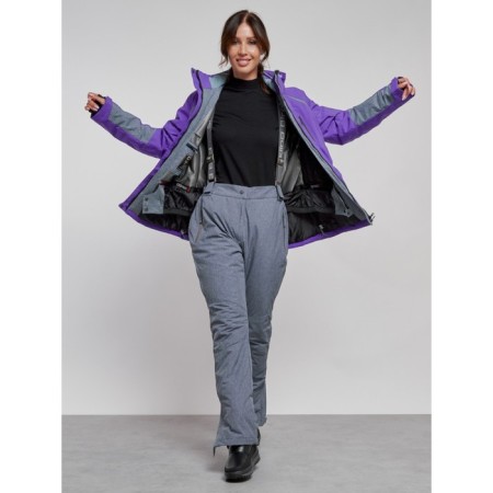 Ski jacket female winter, size 44, purple color-11