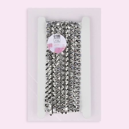 Metallized “Square” braid, 5 × 5 mm, 4.5 ± 0.5 m, silver color-1