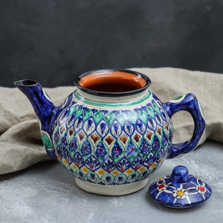 Rishtan ceramics "Patterns", 1000 ml, blue-8