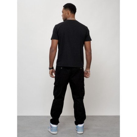 Cargo jeans male, size 44, black color-7